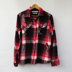 Woolrich Oxbow Bend Red Black Gray Buffalo Check Plaid Flannel Shirt Jacket